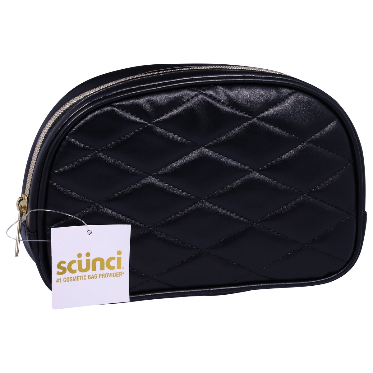 slide 2 of 9, Scunci Black Quilted Round Top Bag, 1 ct