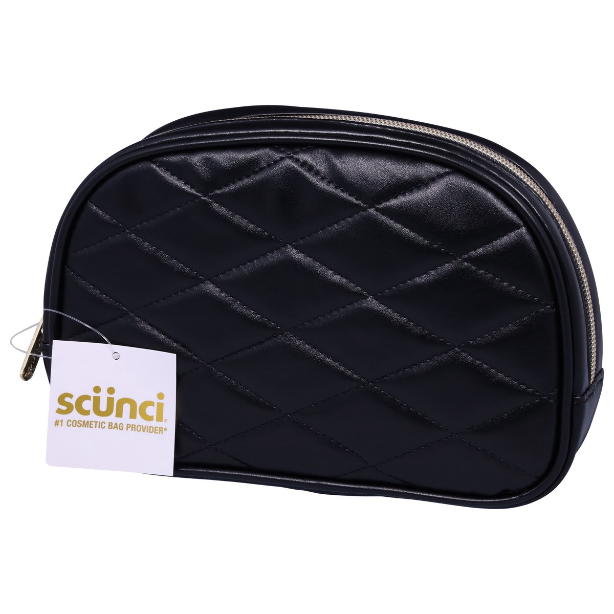 slide 3 of 9, Scunci Black Quilted Round Top Bag, 1 ct