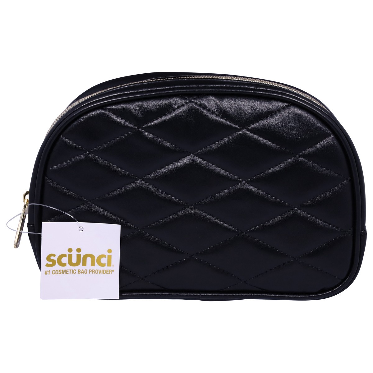 slide 1 of 9, Scunci Black Quilted Round Top Bag, 1 ct