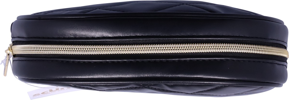slide 9 of 9, Scunci Black Quilted Round Top Bag, 1 ct