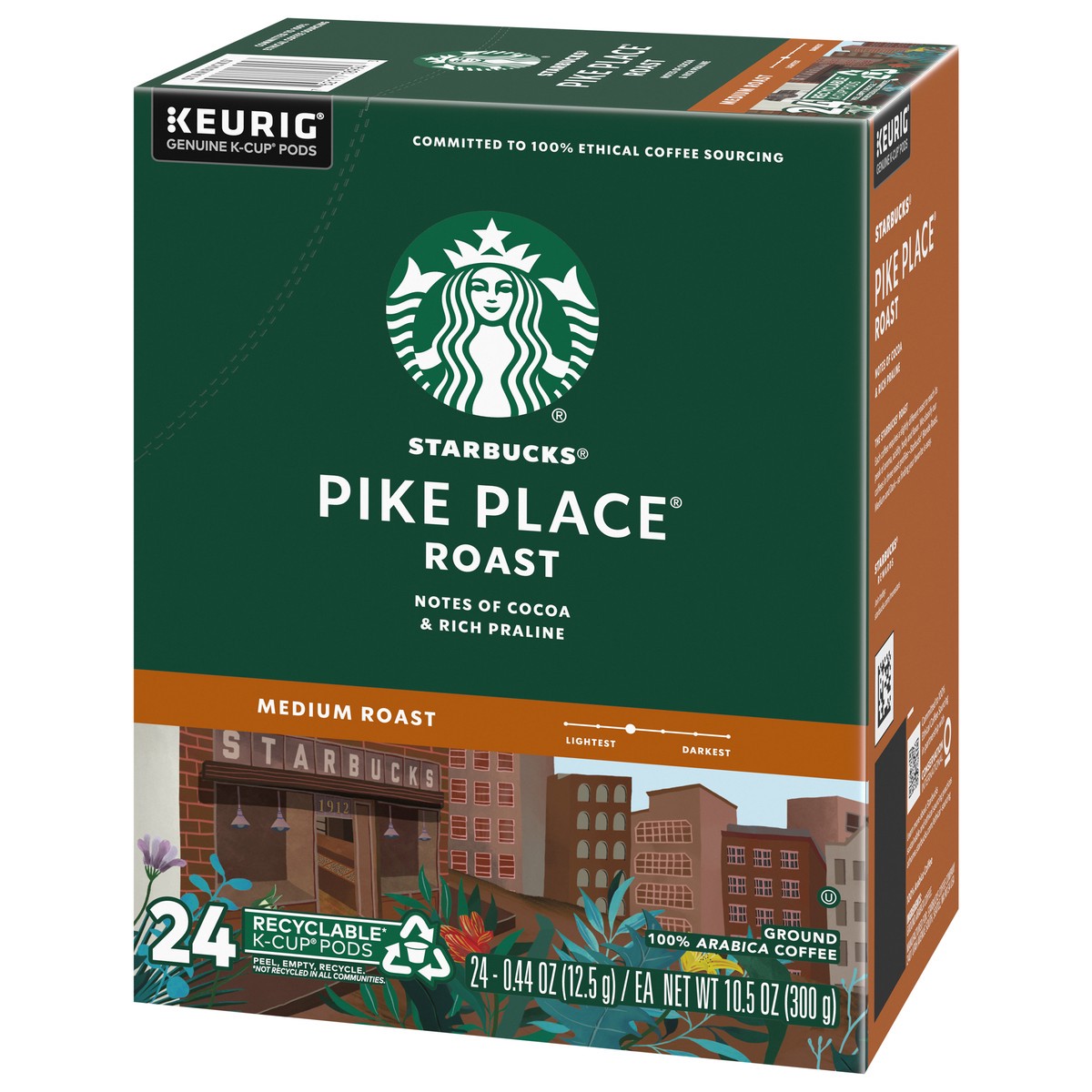 slide 4 of 9, Starbucks K-Cup Coffee Pods—Medium Roast Coffee—Pike Place Roast—100% Arabica—1 box - 24 ct, 1 ct