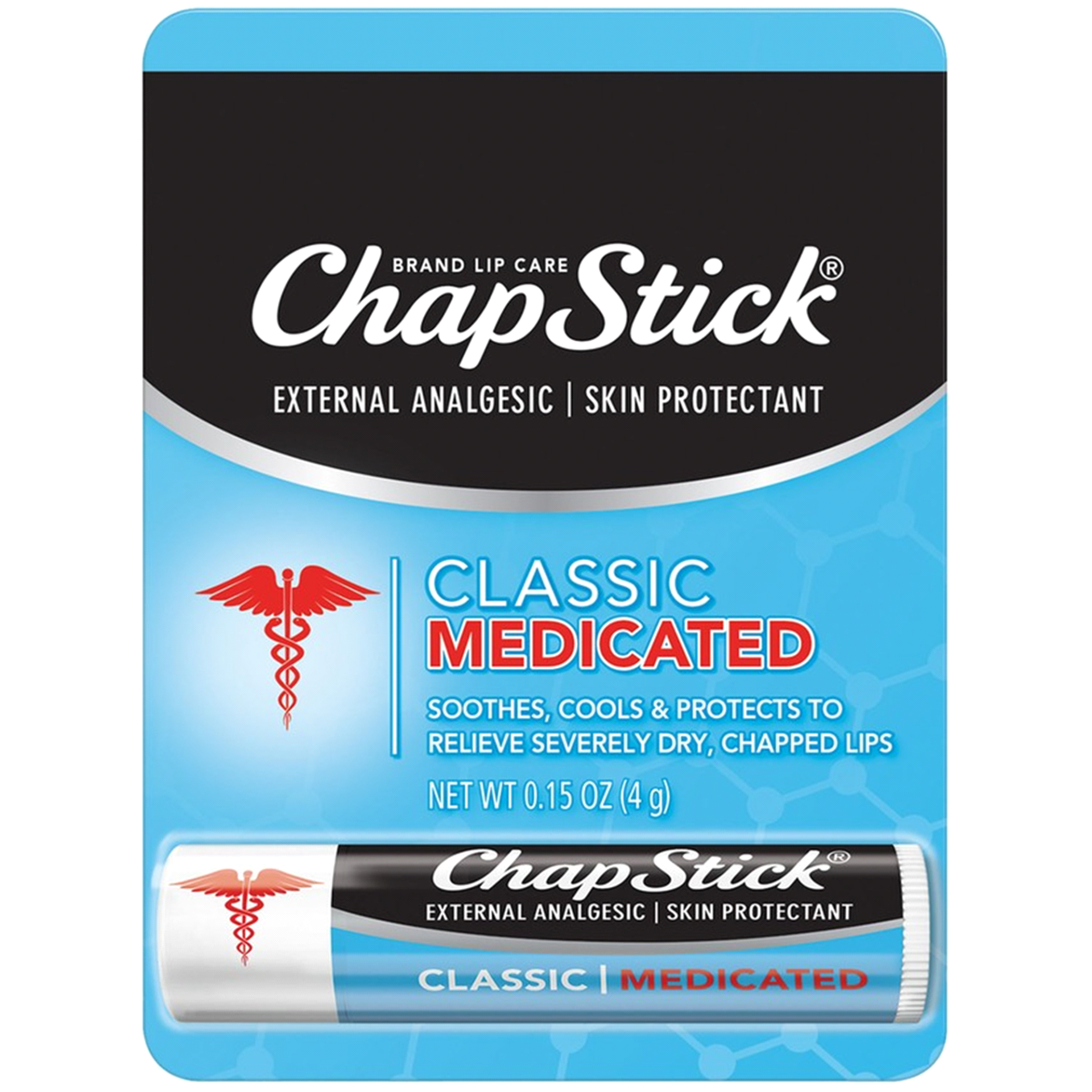 slide 1 of 1, ChapStick Classic Medicated Skin Protectant, 0.15 oz