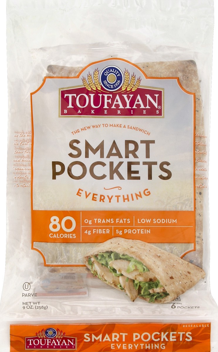 slide 3 of 5, Toufayan Everything Smart Pockets, 9 oz