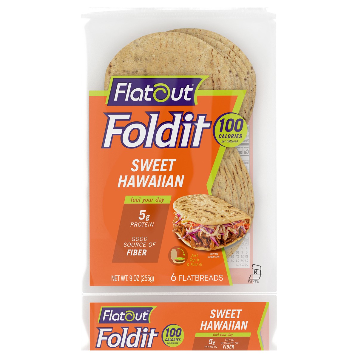 slide 8 of 14, Flatout Foldit Sweet Hawaiian Flatbread 6ct, 9 oz, 9 oz