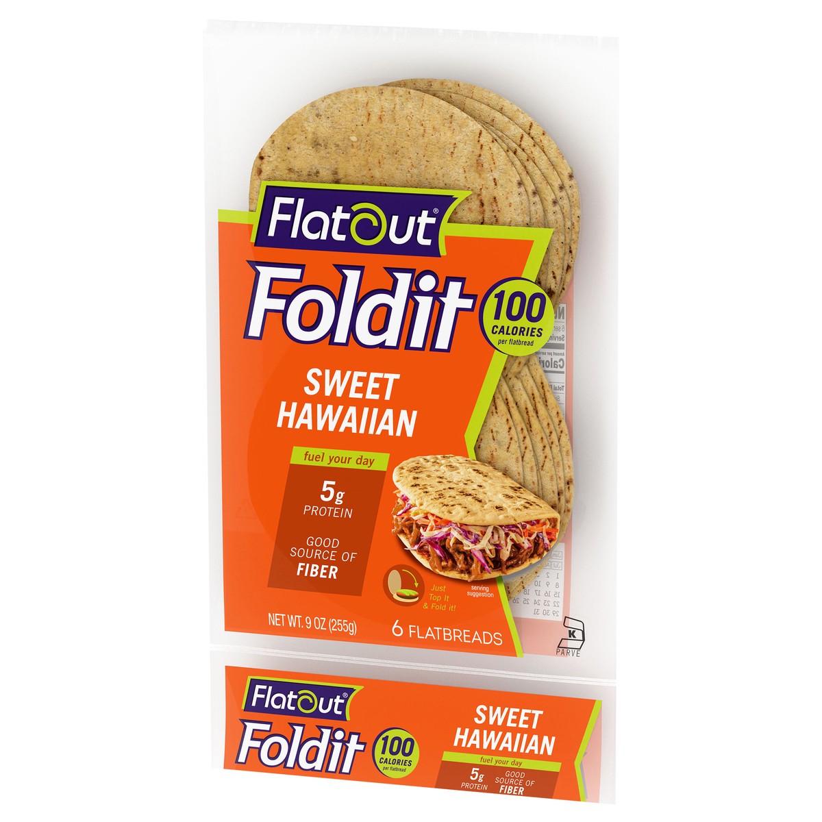 slide 9 of 14, Flatout Foldit Sweet Hawaiian Flatbread 6ct, 9 oz, 9 oz