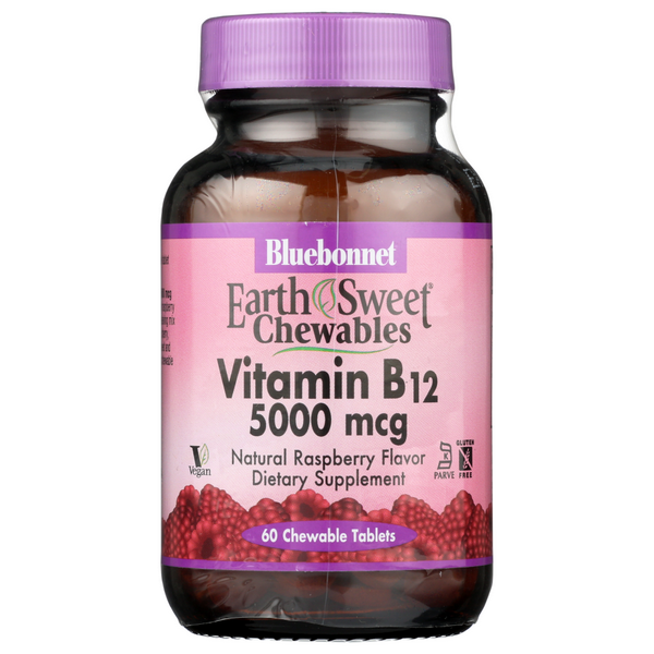 slide 1 of 1, Bluebonnet Nutrition Raspberry Flavor Chewable Vitamin B12, 60 ct