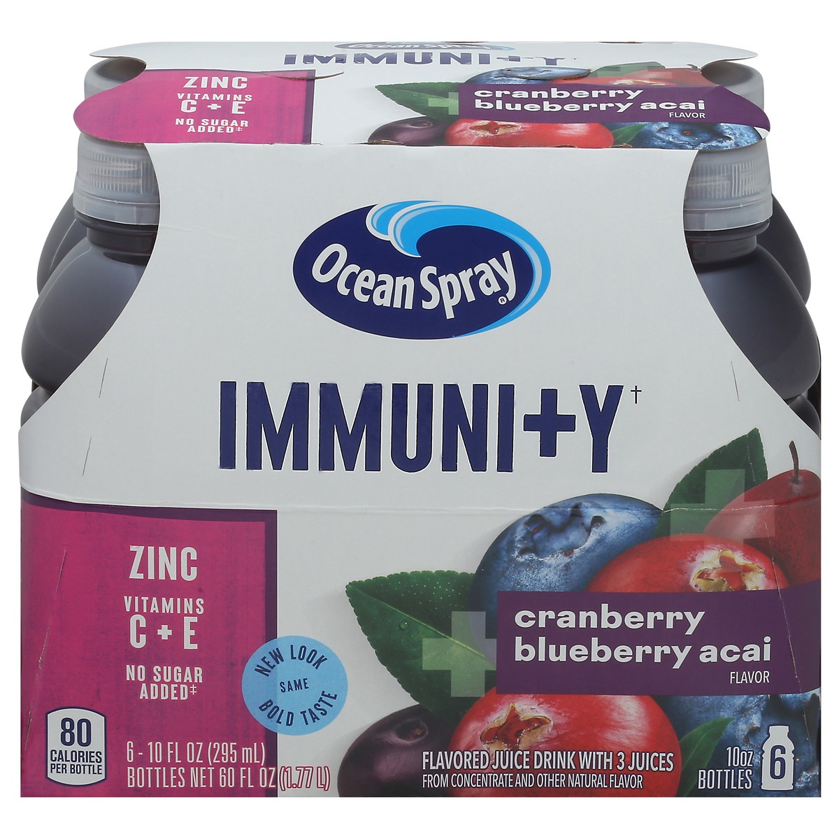 slide 1 of 3, Ocean Spray Immuni+Y Cranberry Blueberry Acai Juice Drink 6 - 10 fl oz Bottles, 6 ct