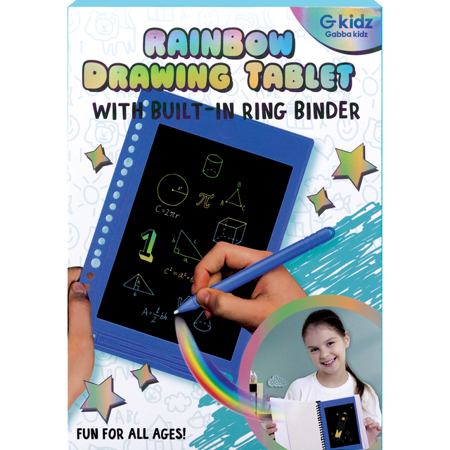 slide 1 of 1, GabbaGoods Gabba Goods Rainbow Drawing Tablet With Built-In Ring Binder, 1 ct