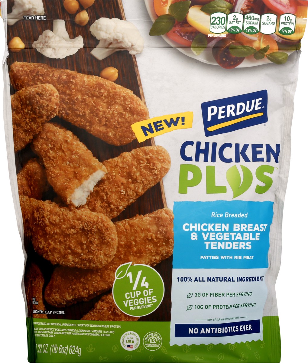 slide 3 of 12, Perdue Patties with Rib Meat Chicken Breast & Vegetable Tenders 22 oz, 22 oz