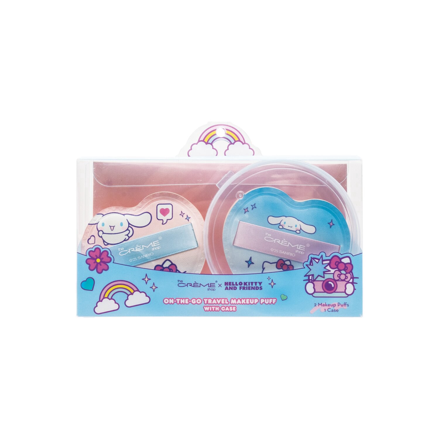 slide 1 of 1, CREME SHOP The Crème Shop X Hello Kitty Cutie On The Fly Makeup Puff Duo With Case, 1 ct