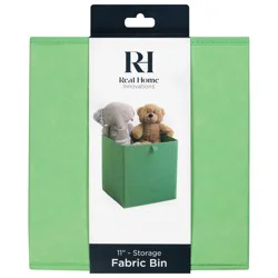 Real Home Small Fabric Bin, Solid, Peppermint