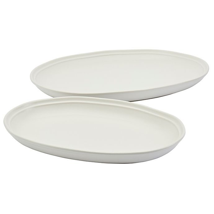 slide 1 of 8, Bee & Willow Home Bee & Willow Bristol Oval Platter Set - Coconut Milk, 2 ct