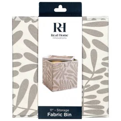 REAL HOME Small Fabric Bin, Printed, Dark Gray Print