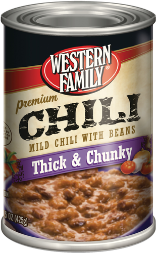 slide 1 of 1, Western Family Chili W Beans Thick Chunky, 15 oz