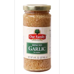Our Family Spice Minced Garlic In Water - 8 oz