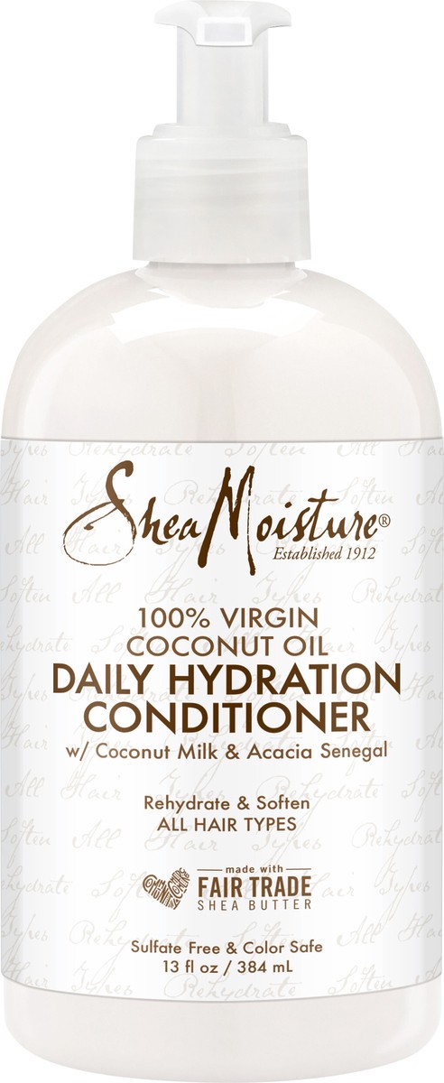 slide 3 of 5, SheaMoisture Daily Hydrating Conditioner 100% Virgin Coconut Oil, 13 oz, 13 fl oz