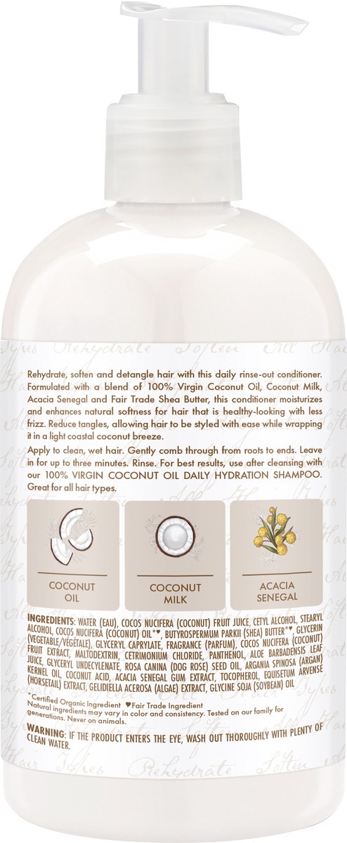 slide 4 of 5, SheaMoisture Daily Hydrating Conditioner 100% Virgin Coconut Oil, 13 oz, 13 fl oz