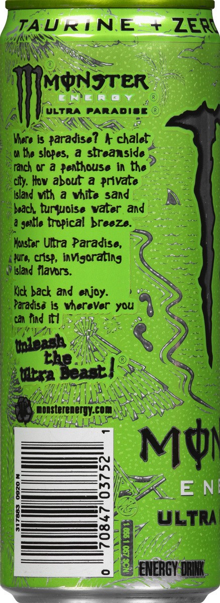 slide 6 of 10, Monster Zero Sugar Ultra Paradise Energy Drink 12 oz, 12 oz