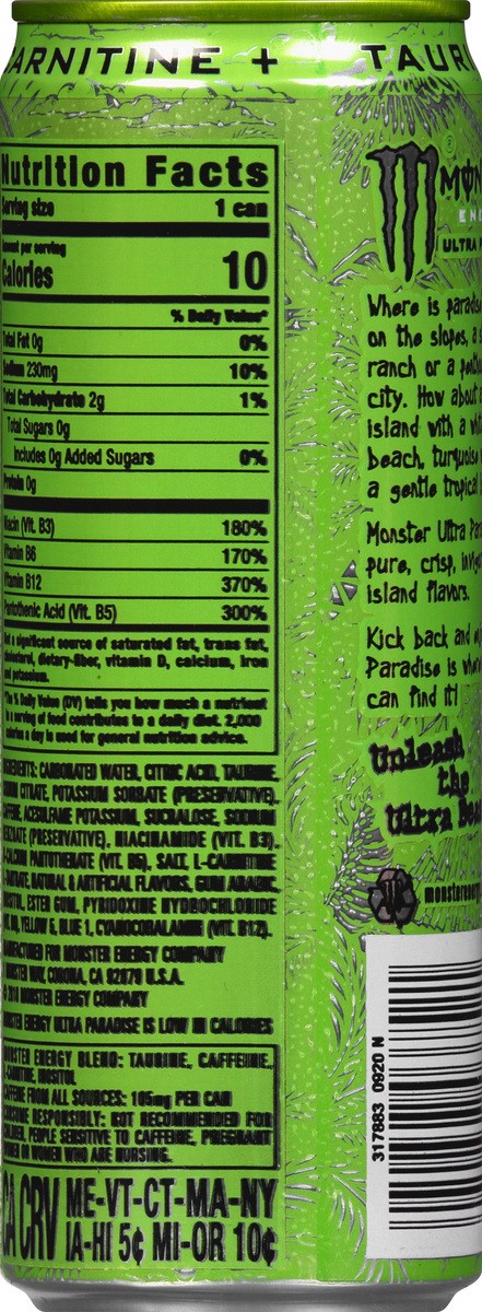 slide 9 of 10, Monster Zero Sugar Ultra Paradise Energy Drink 12 oz, 12 oz