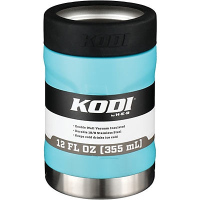 slide 1 of 1, Kodi By H-E-B Aqua Matte Stainless Steel Regular Can Insulator, 12 oz