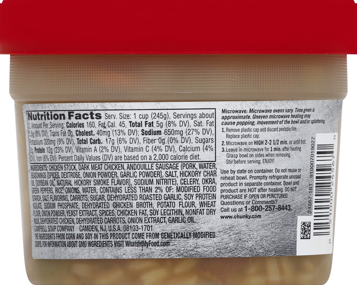 slide 6 of 6, Campbell's Chunky Maxx Dark Meat Chicken and Sausage Gumbo with Spicy Andouille Sausage Soup, 15.5 oz