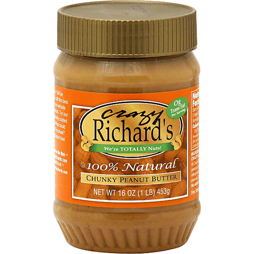 slide 2 of 2, Crazy Richard's Natural Crunchy Peanut Butter, 16 oz