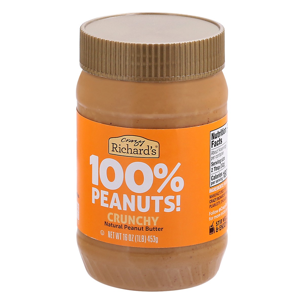 slide 3 of 9, Crazy Richard's Natural Crunchy Peanut Butter, 16 oz