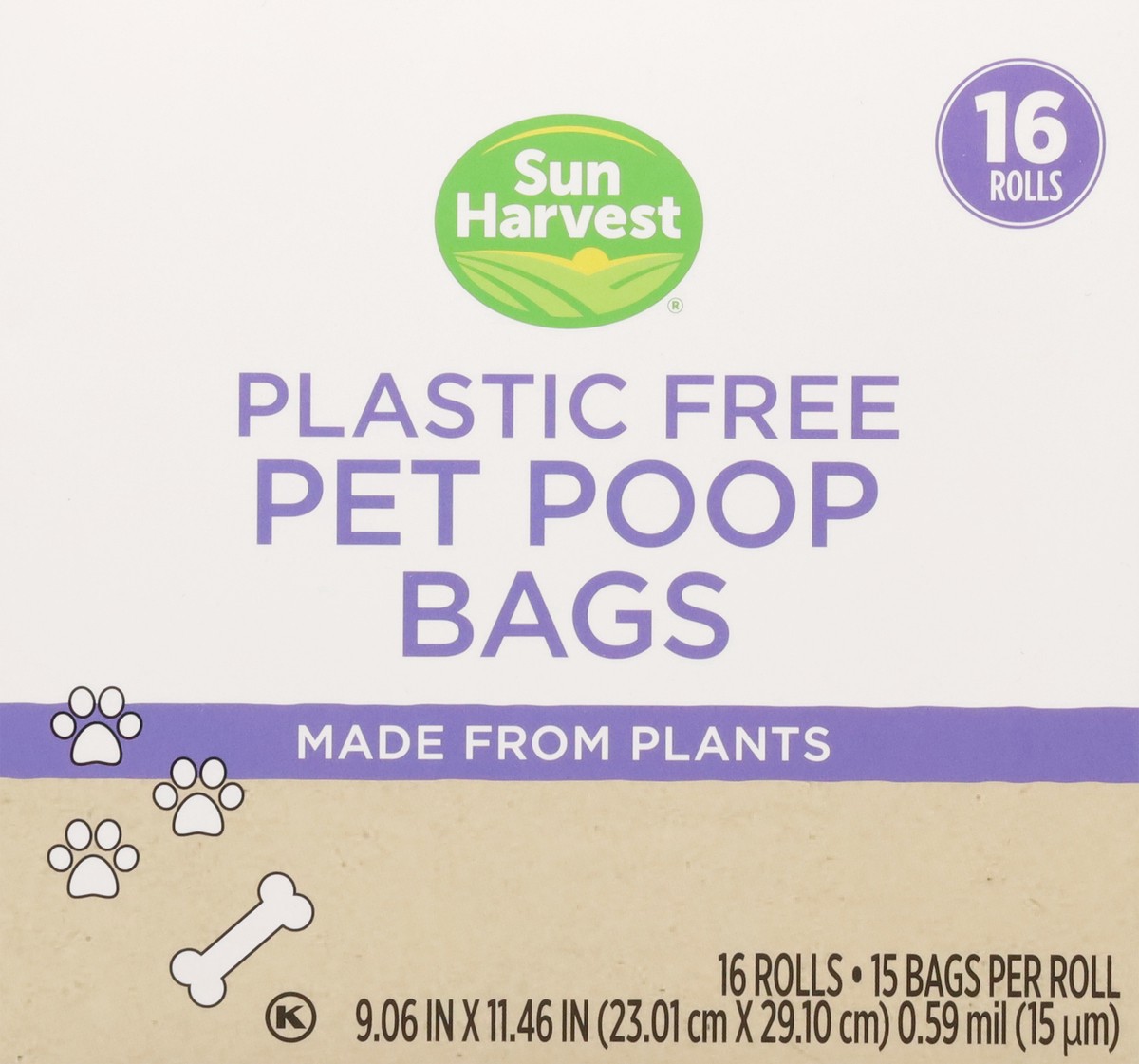slide 4 of 12, Sun Harvest Plastic Free Pet Poop Bags Made From Plants, 1 ct