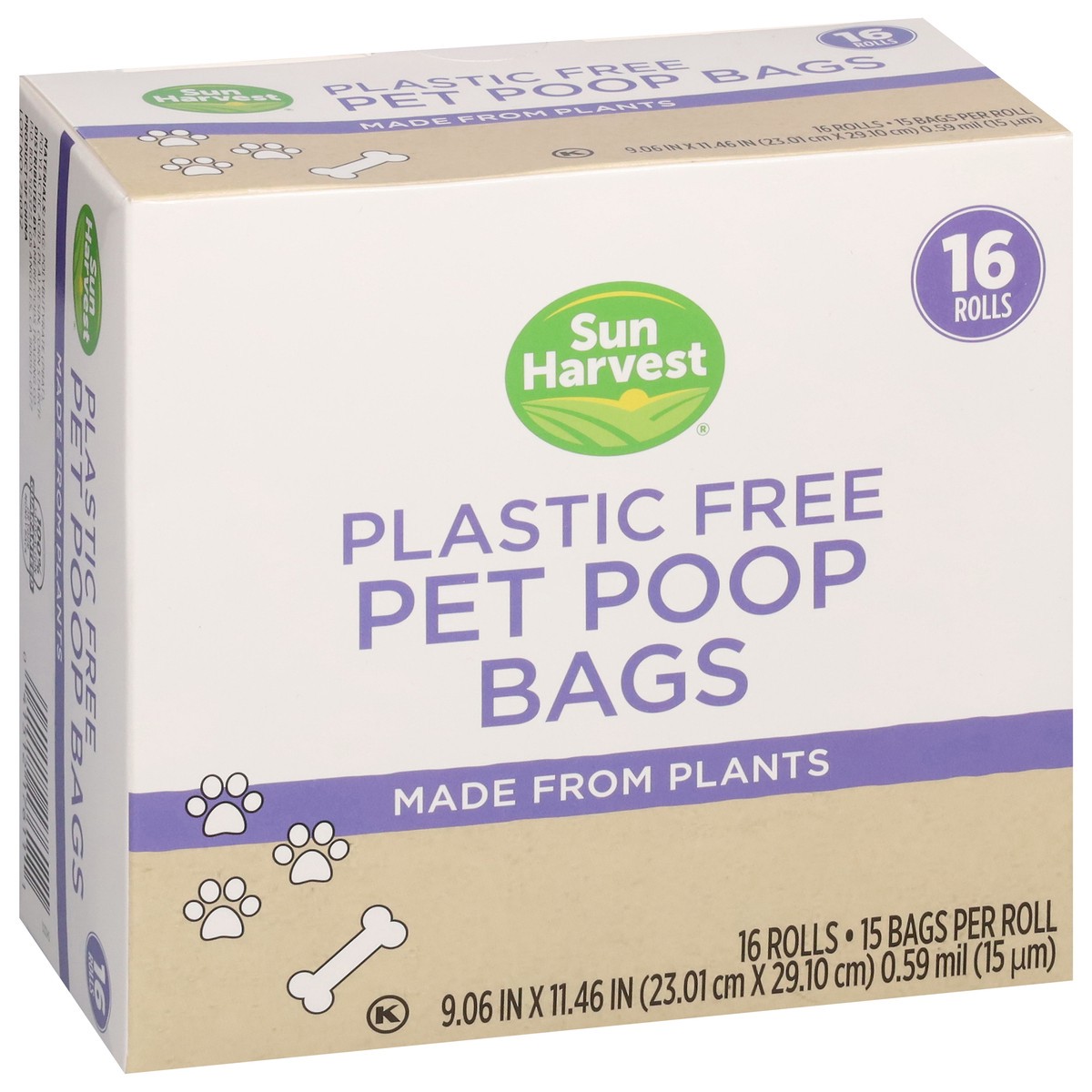 slide 2 of 12, Sun Harvest Plastic Free Pet Poop Bags Made From Plants, 1 ct