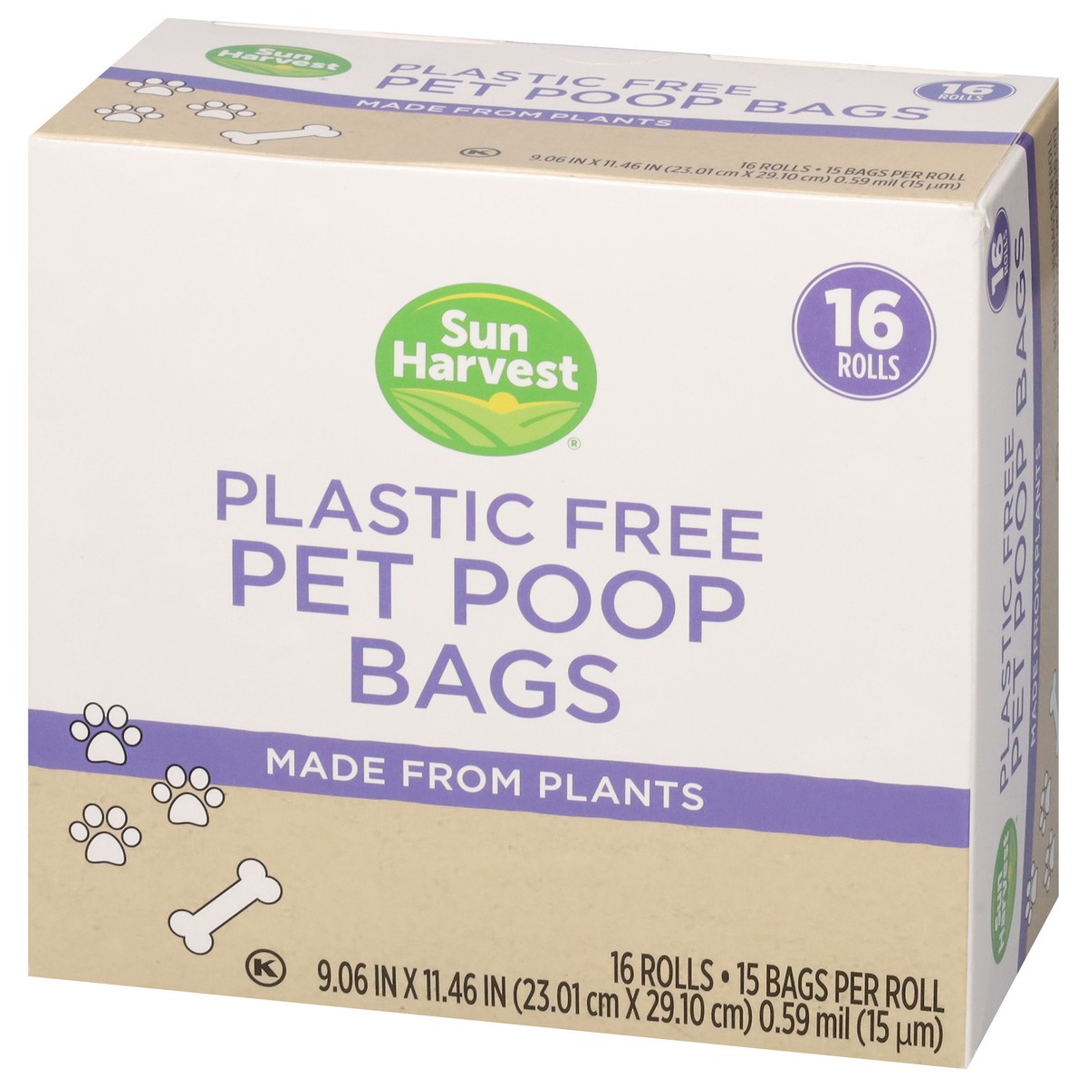 slide 8 of 12, Sun Harvest Plastic Free Pet Poop Bags Made From Plants, 1 ct