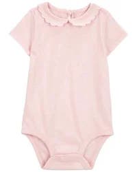 Oshkosh Baby Scalloped Collar Short-Sleeve Bodysuit - Pink Pink 6M