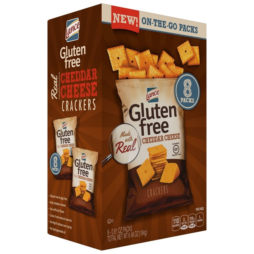 slide 2 of 5, Lance Gluten Free Cheddar Cheese Crackers, 6.48 oz