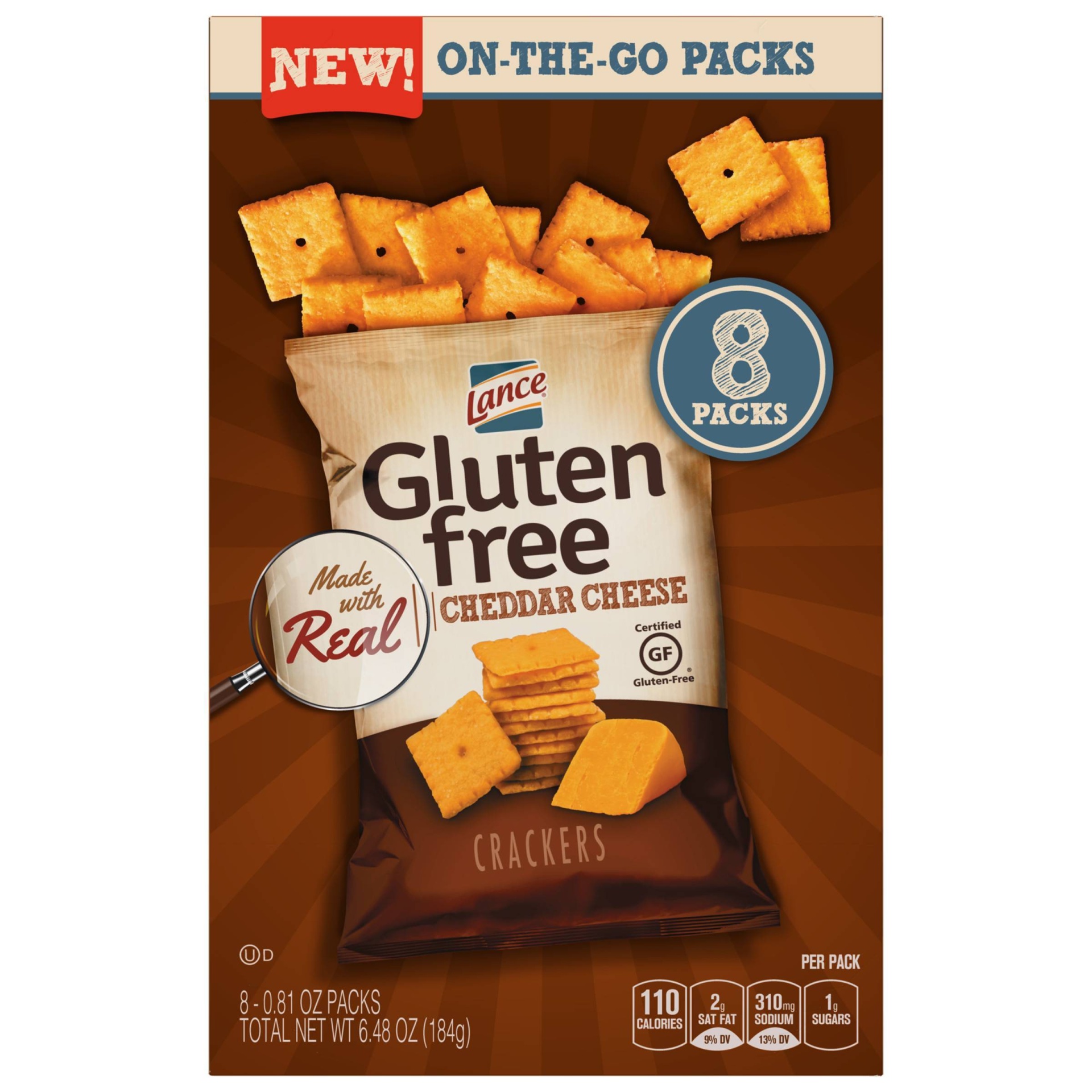 slide 1 of 5, Lance Gluten Free Cheddar Cheese Crackers, 6.48 oz