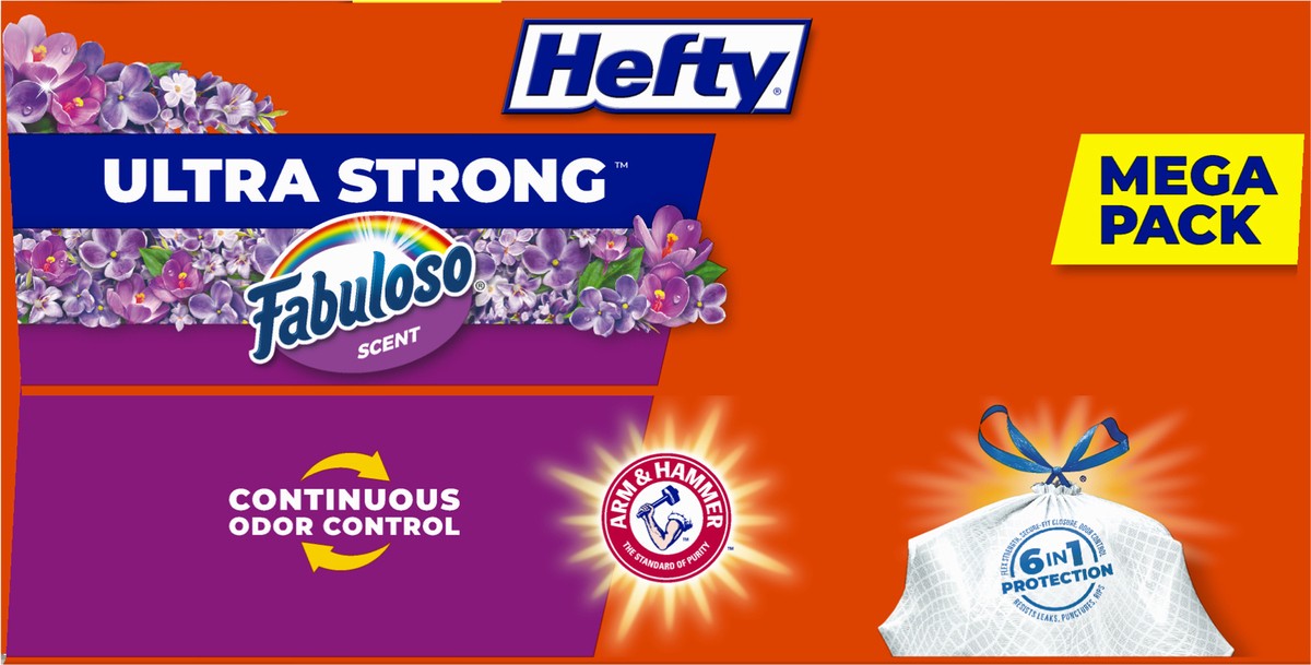 slide 8 of 9, Hefty Ultra Strong Tall Fabuloso Scent Kitchen Drawstring Bags Mega Pack 80 ea, 80 ct