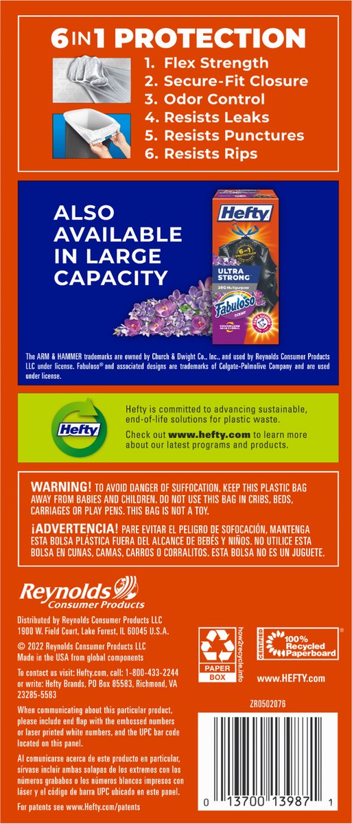 slide 4 of 9, Hefty Ultra Strong Tall Fabuloso Scent Kitchen Drawstring Bags Mega Pack 80 ea, 80 ct