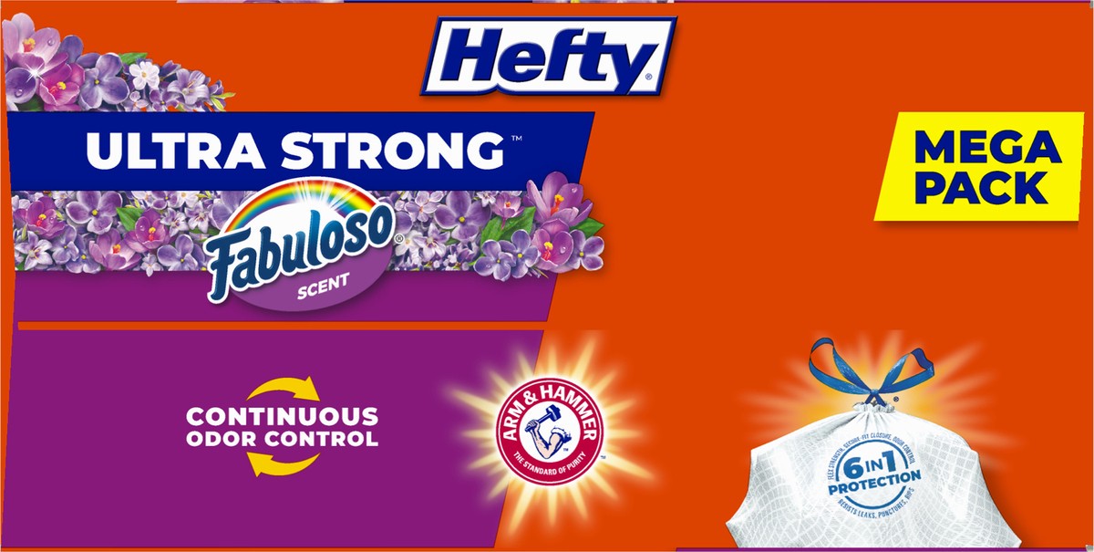 slide 7 of 9, Hefty Ultra Strong Tall Fabuloso Scent Kitchen Drawstring Bags Mega Pack 80 ea, 80 ct