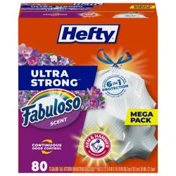 Hefty Ultra Strong Tall Fabuloso Scent Kitchen Drawstring Bags Mega Pack 80 ea