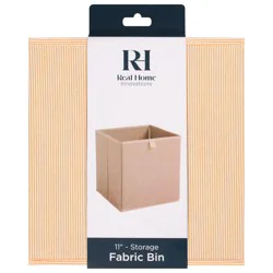 Real Home Small Fabric Bin, Printed, Natural Print