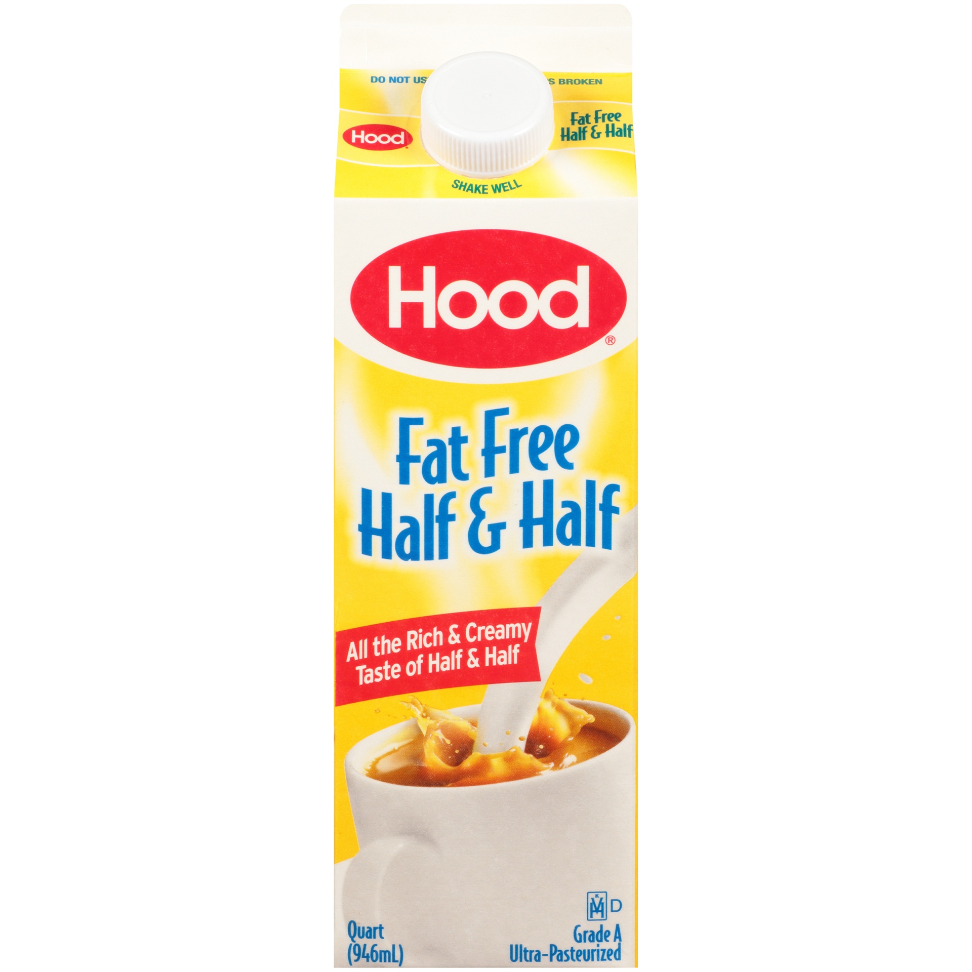 slide 1 of 1, Hood Fat Free Half & Half, QT, 1 qt