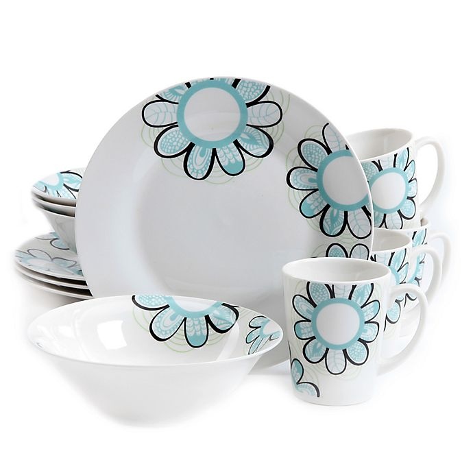 slide 1 of 1, Gibson Home Lush Blossom Dinnerware Set, 12 ct