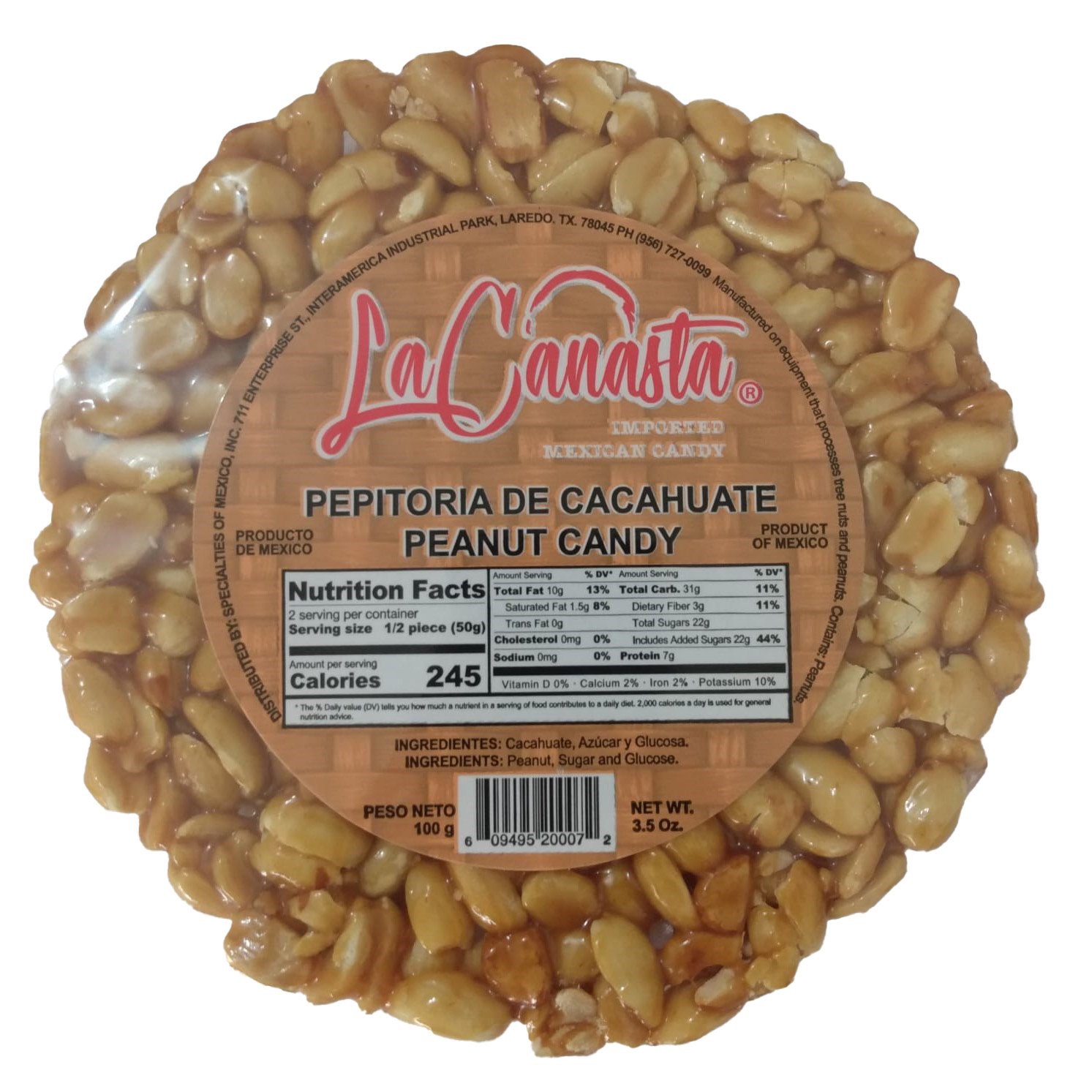 slide 1 of 1, La Canasta Palanqueta Peanut Brittle, 3.5 oz