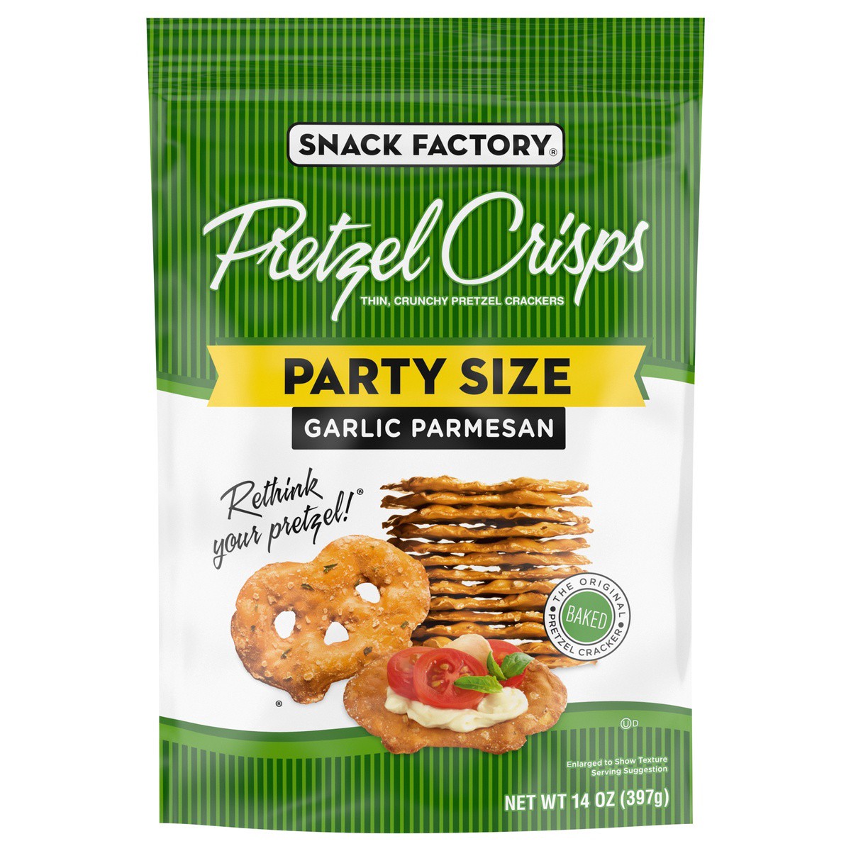 slide 1 of 5, Snack Factory Garlic Parmesan Pretzel Crisps - 14oz, 