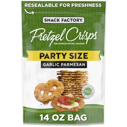 Snack Factory Garlic Parmesan Pretzel Crisps, 14 OZ Party Size Bag