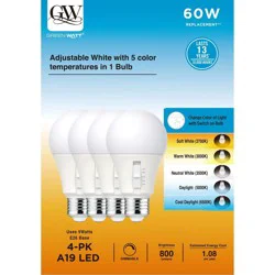 Green Watt A19 60-Watt LED Dimmable Light Bulb