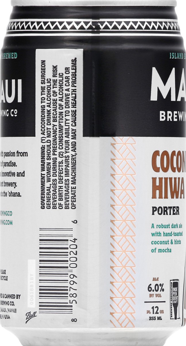 slide 8 of 9, Maui Brewing Co Porter Coconut Hiwa Beer 12 oz, 12 oz