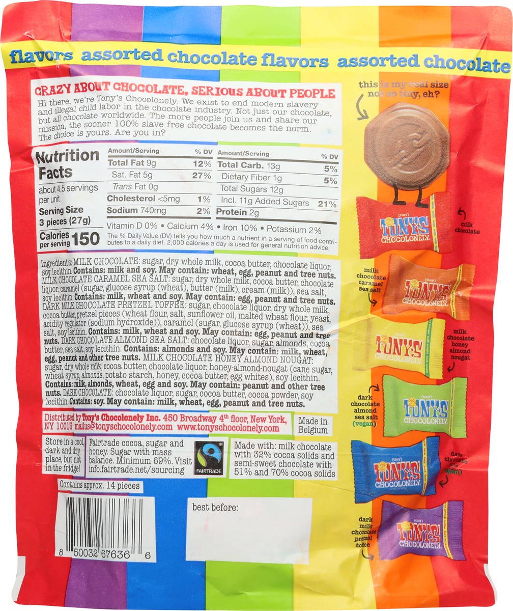 slide 11 of 13, Tony's Chocolonely Assorted Chocolate Flavors Chocolates Tiny 14 - 0.32 oz Pieces, 14 ct