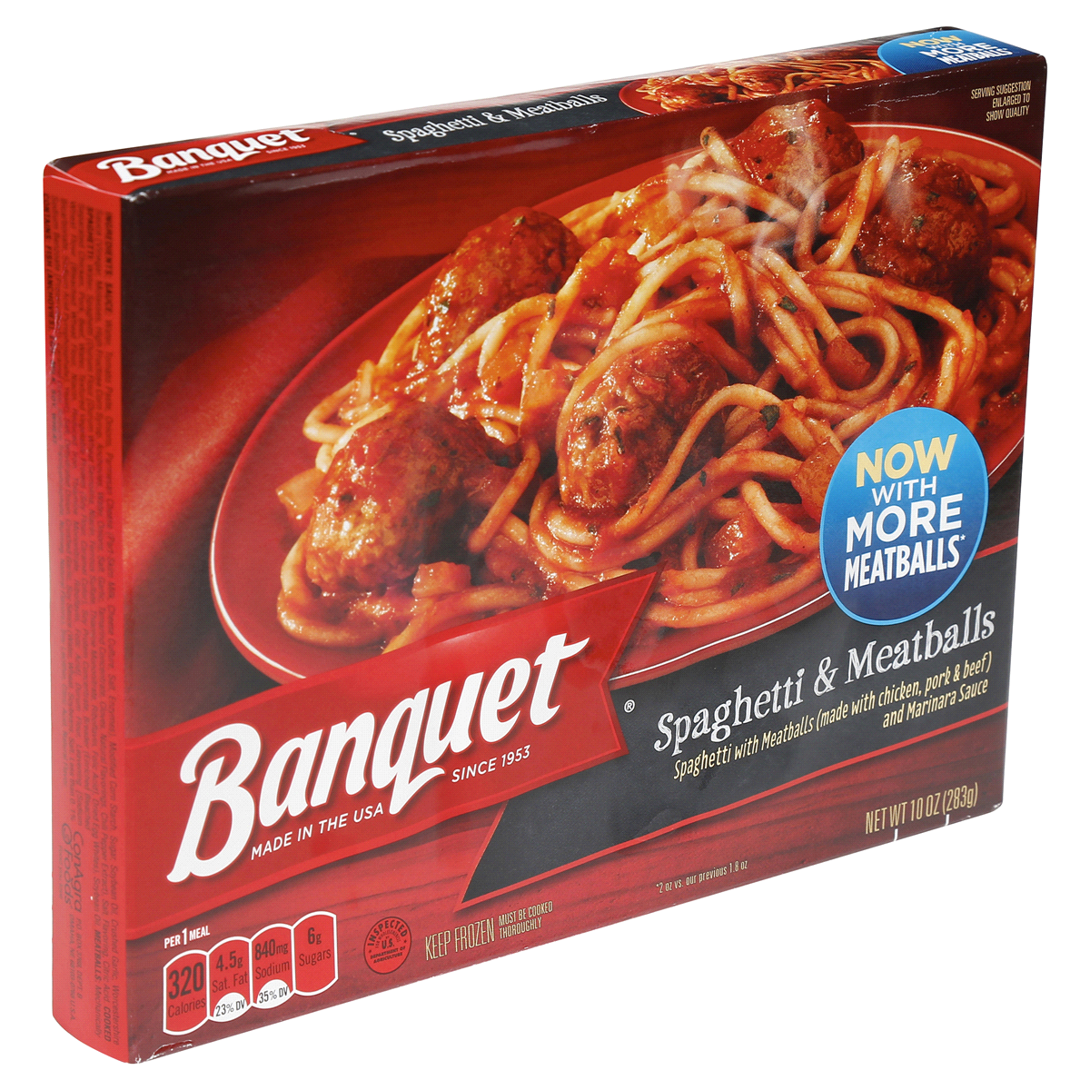 slide 2 of 7, Banquet Spaghetti & Meatballs, 10 oz