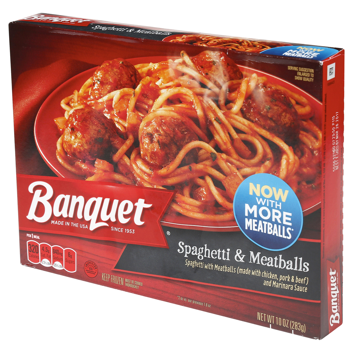 slide 3 of 7, Banquet Spaghetti & Meatballs, 10 oz