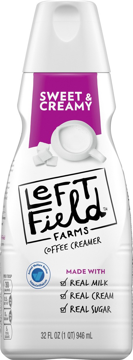 slide 7 of 10, Left Field Farms Sweet & Creamy Coffee Creamer, 32 fl oz