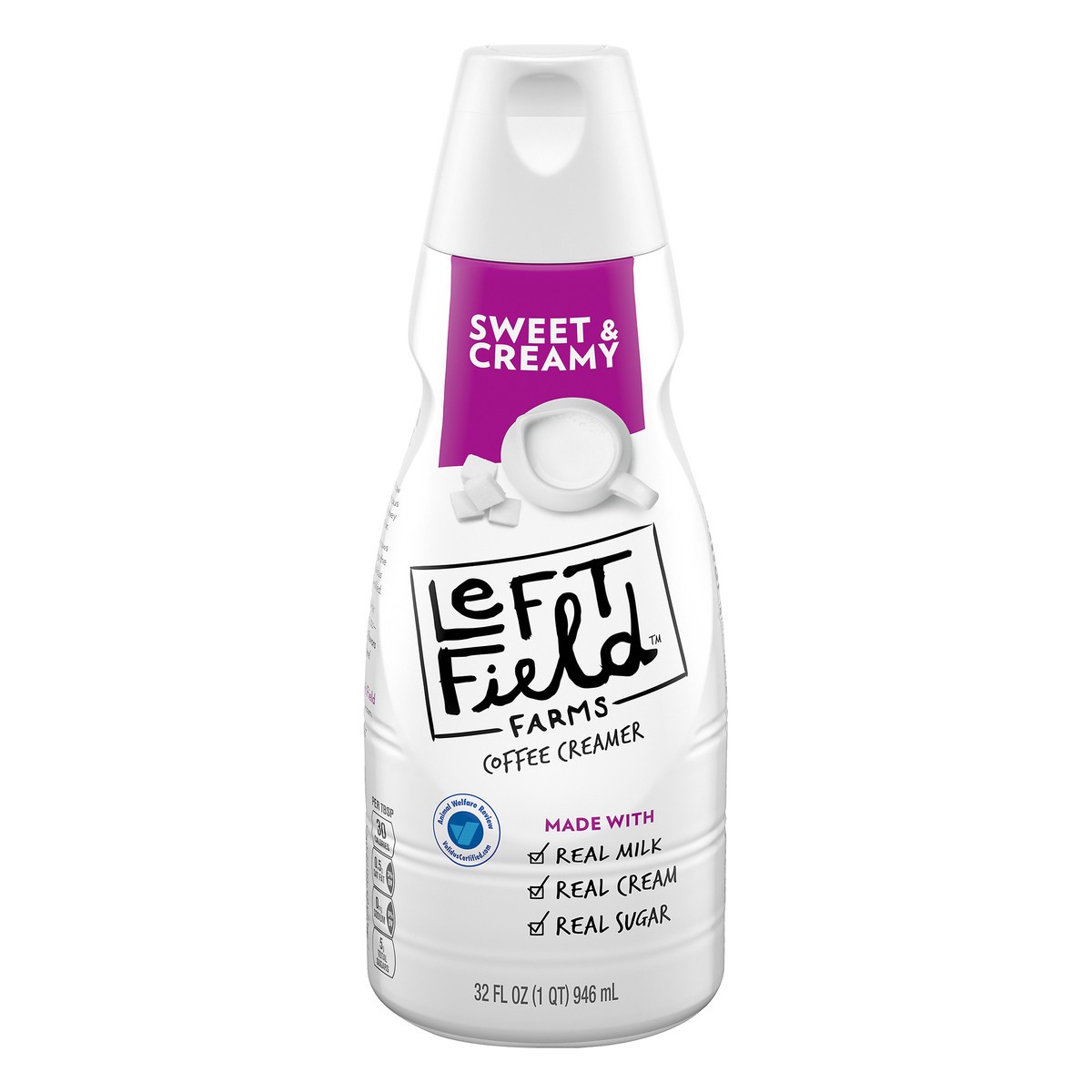 slide 1 of 10, Left Field Farms Sweet & Creamy Coffee Creamer, 32 fl oz